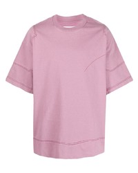 rosa T-Shirt mit einem Rundhalsausschnitt von Jil Sander