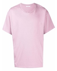 rosa T-Shirt mit einem Rundhalsausschnitt von John Elliott