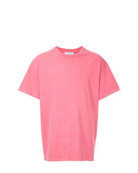 rosa T-Shirt mit einem Rundhalsausschnitt von John Elliott