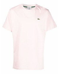 rosa T-Shirt mit einem Rundhalsausschnitt von lacoste live