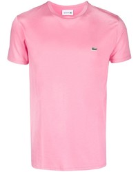 rosa T-Shirt mit einem Rundhalsausschnitt von Lacoste
