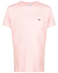 rosa T-Shirt mit einem Rundhalsausschnitt von Lacoste
