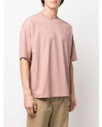 rosa T-Shirt mit einem Rundhalsausschnitt von Z Zegna