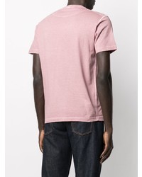 rosa T-Shirt mit einem Rundhalsausschnitt von Stone Island