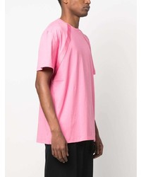 rosa T-Shirt mit einem Rundhalsausschnitt von Alexander McQueen