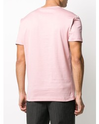 rosa T-Shirt mit einem Rundhalsausschnitt von Dolce & Gabbana