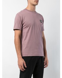 rosa T-Shirt mit einem Rundhalsausschnitt von Stone Island