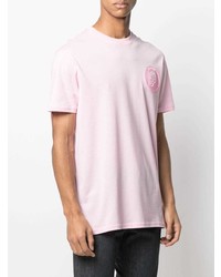 rosa T-Shirt mit einem Rundhalsausschnitt von Philipp Plein