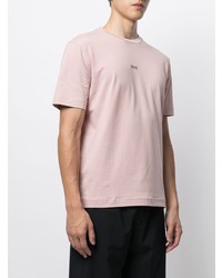 rosa T-Shirt mit einem Rundhalsausschnitt von BOSS