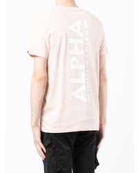 rosa T-Shirt mit einem Rundhalsausschnitt von Alpha Industries
