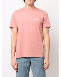rosa T-Shirt mit einem Rundhalsausschnitt von Woolrich