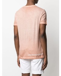 rosa T-Shirt mit einem Rundhalsausschnitt von Dondup