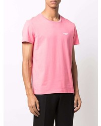 rosa T-Shirt mit einem Rundhalsausschnitt von Balmain