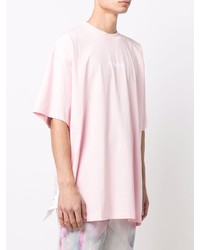 rosa T-Shirt mit einem Rundhalsausschnitt von Vetements