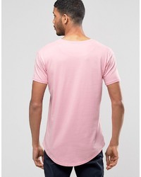 rosa T-Shirt mit einem Rundhalsausschnitt von Siksilk