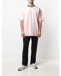 rosa T-Shirt mit einem Rundhalsausschnitt von Acne Studios