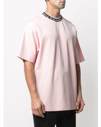 rosa T-Shirt mit einem Rundhalsausschnitt von Acne Studios