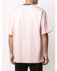 rosa T-Shirt mit einem Rundhalsausschnitt von Acne Studios