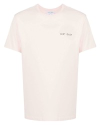 rosa T-Shirt mit einem Rundhalsausschnitt von Maison Labiche