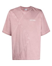 rosa T-Shirt mit einem Rundhalsausschnitt von Marcelo Burlon County of Milan