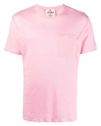 rosa T-Shirt mit einem Rundhalsausschnitt von MC2 Saint Barth