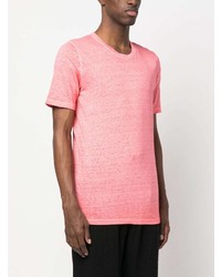 rosa T-Shirt mit einem Rundhalsausschnitt von 120% Lino