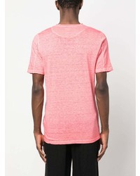 rosa T-Shirt mit einem Rundhalsausschnitt von 120% Lino