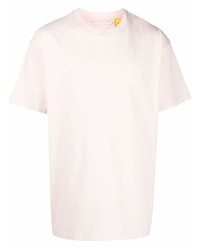 rosa T-Shirt mit einem Rundhalsausschnitt von Moncler