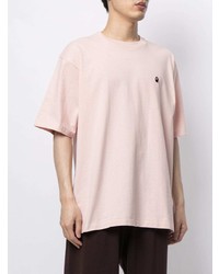 rosa T-Shirt mit einem Rundhalsausschnitt von A Bathing Ape