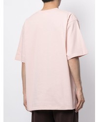 rosa T-Shirt mit einem Rundhalsausschnitt von A Bathing Ape