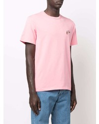 rosa T-Shirt mit einem Rundhalsausschnitt von MAISON KITSUNÉ