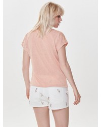 rosa T-Shirt mit einem Rundhalsausschnitt von Only