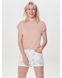 rosa T-Shirt mit einem Rundhalsausschnitt von Only
