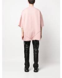 rosa T-Shirt mit einem Rundhalsausschnitt von Rick Owens