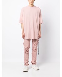 rosa T-Shirt mit einem Rundhalsausschnitt von Rick Owens DRKSHDW