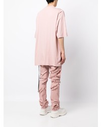 rosa T-Shirt mit einem Rundhalsausschnitt von Rick Owens DRKSHDW