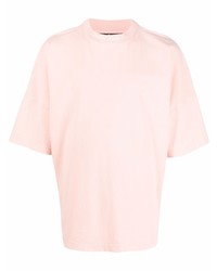 rosa T-Shirt mit einem Rundhalsausschnitt von Palm Angels