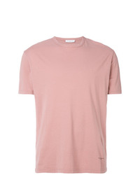 rosa T-Shirt mit einem Rundhalsausschnitt von Paolo Pecora