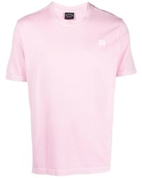 rosa T-Shirt mit einem Rundhalsausschnitt von Paul & Shark