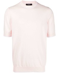 rosa T-Shirt mit einem Rundhalsausschnitt von Peserico