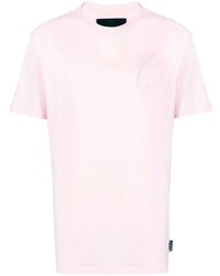 rosa T-Shirt mit einem Rundhalsausschnitt von Philipp Plein