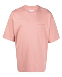 rosa T-Shirt mit einem Rundhalsausschnitt von Philippe Model Paris