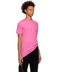 rosa T-Shirt mit einem Rundhalsausschnitt von Rick Owens