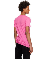 rosa T-Shirt mit einem Rundhalsausschnitt von Rick Owens