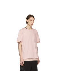 rosa T-Shirt mit einem Rundhalsausschnitt von Sacai