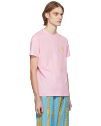 rosa T-Shirt mit einem Rundhalsausschnitt von Versace