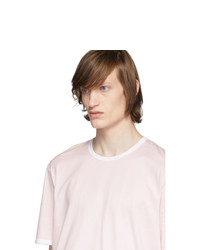 rosa T-Shirt mit einem Rundhalsausschnitt von Thom Browne
