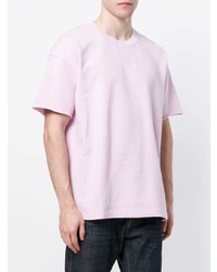 rosa T-Shirt mit einem Rundhalsausschnitt von Edwin