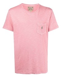 rosa T-Shirt mit einem Rundhalsausschnitt von Polo Ralph Lauren