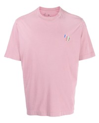 rosa T-Shirt mit einem Rundhalsausschnitt von PS Paul Smith